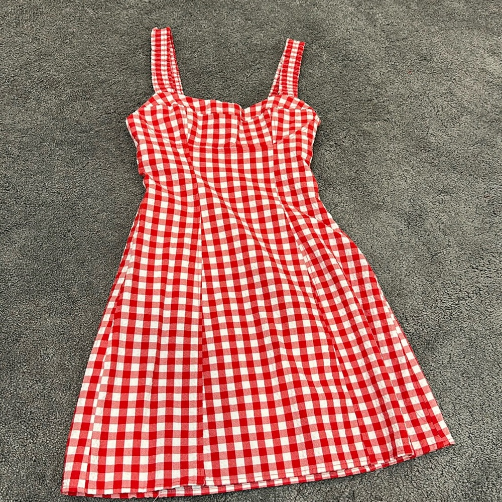 Red and white checkered picnic dress size extra small